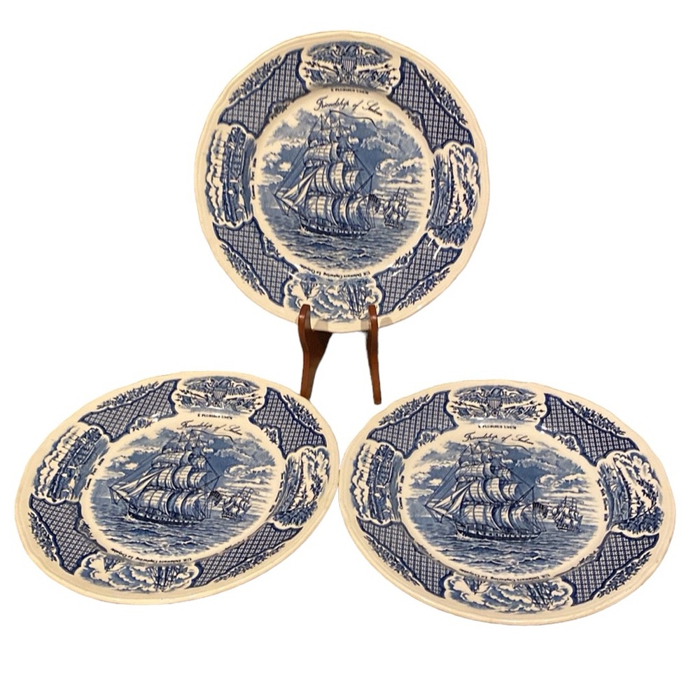 Fair Winds The Friendship of Salem by Alfred Meakin - 3 Dinner Plates